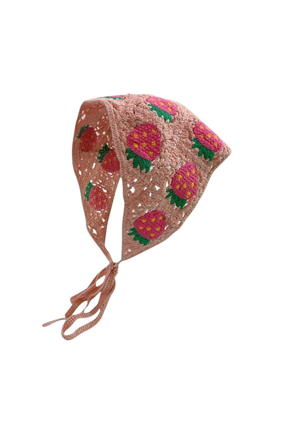 Women Headbands Hair Bandana Boho Knitted Head Scarf Kerchief Elegant Lace Neckerchief Fashion Accessory