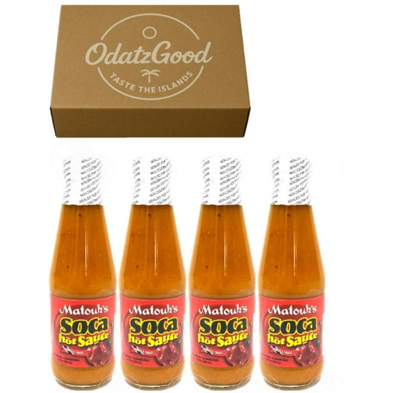 Matouk’s Soca Sauce 10oz (300ml) 4-Pack – Product of Trinidad & Tobago – Curated & Packaged by ODatzGood
