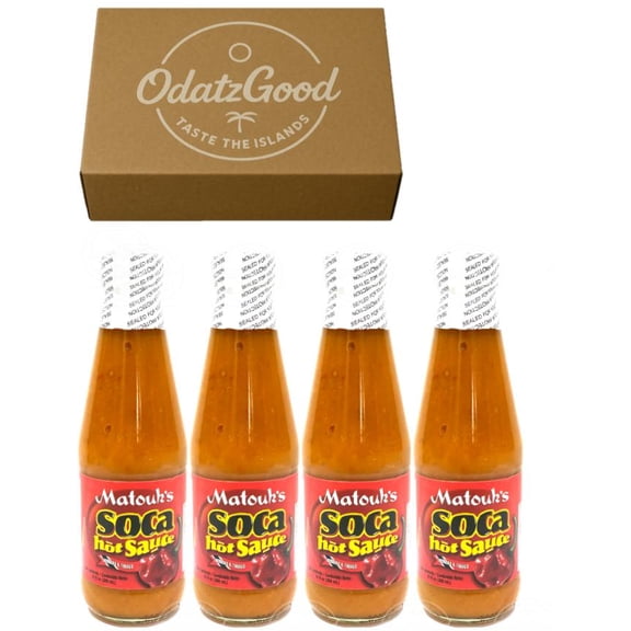 Matouks Soca Sauce 10oz (300ml) 4-Pack Product of Trinidad & Tobago Curated & Packaged by ODatzGood