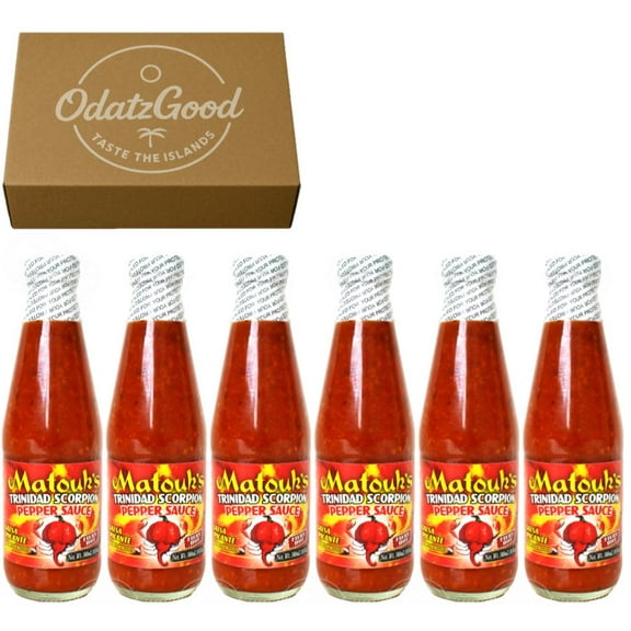 Matouk's Trinidad Scorpion Pepper Sauce 10oz (300ml) 6-Pack Product of Trinidad & Tobago Curated & Packaged by ODatzGood