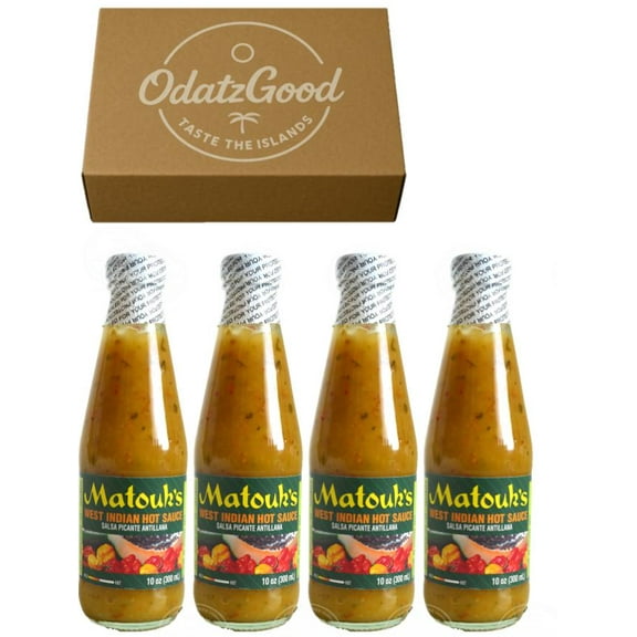 Matouk's West Indian Hot Sauce 10oz (300ml) 4-Pack Product of Trinidad & Tobago Curated & Packaged by ODatzGood