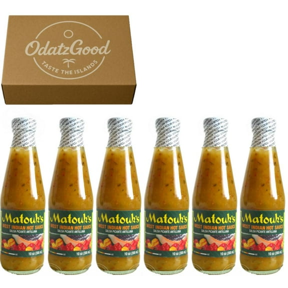 Matouk's West Indian Hot Sauce 10oz (300ml) 6-Pack Product of Trinidad & Tobago Curated & Packaged by ODatzGood