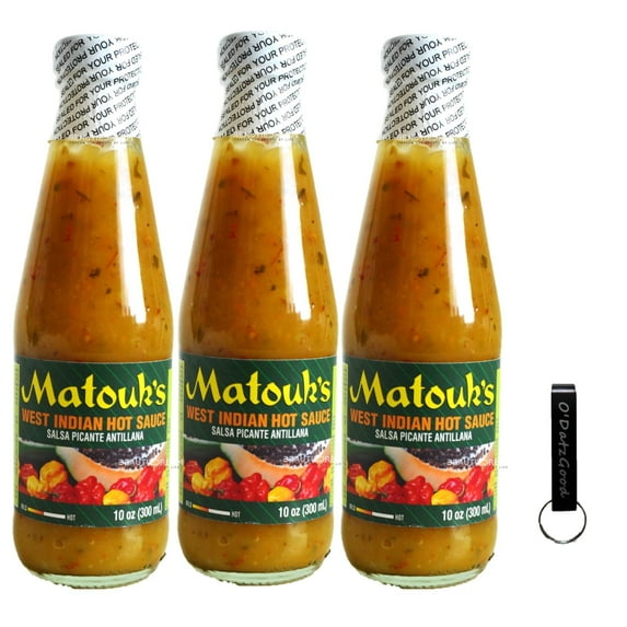Matouks West Indian Hot Sauce 10 fl. oz (300ml) Pack of 3 Packaged w/ ODatzGood