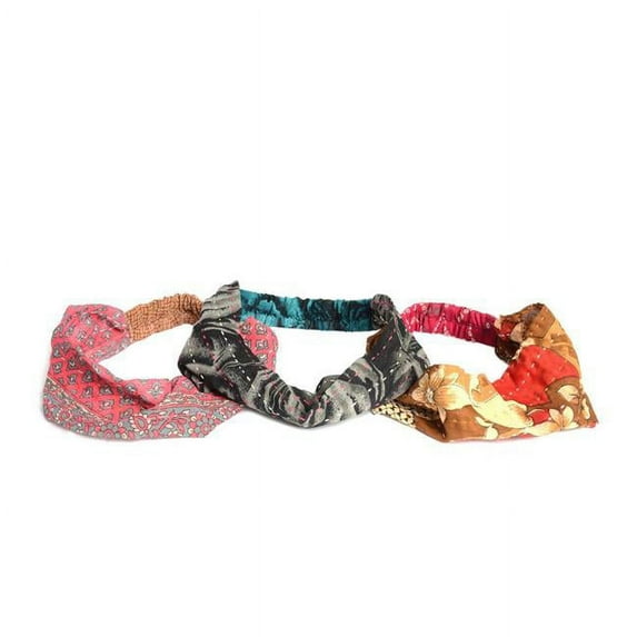Matr Boomie HMESEHB586-811007 Handmade & Fair Trade Kantha Sari Headband - Assorted Color