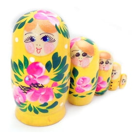 Matreshka 5 Nested Doll Hand Painted 4"x2 1/2"