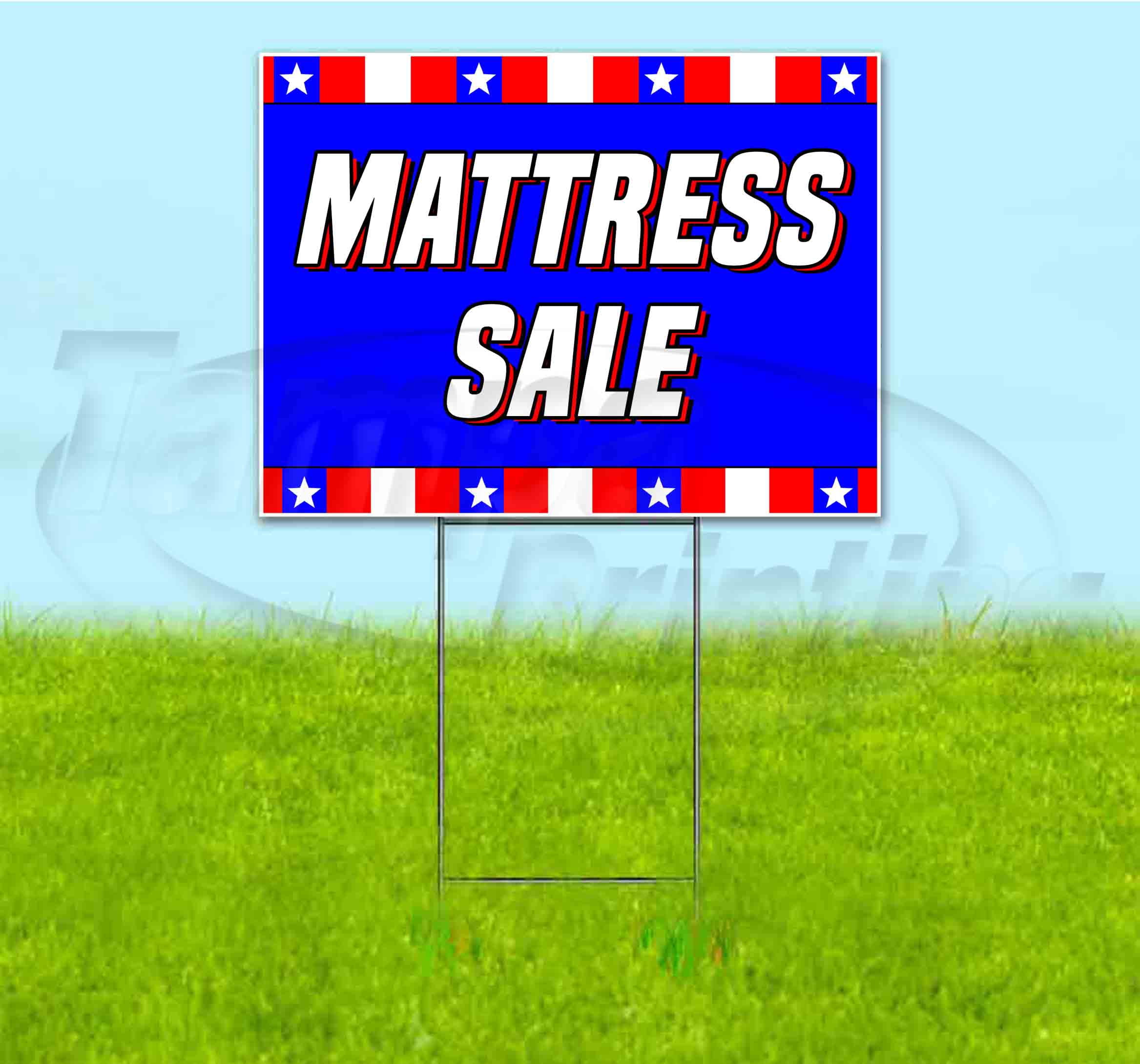 Matress Sale (18" x 24") Yard Sign, Includes Metal Step Stake