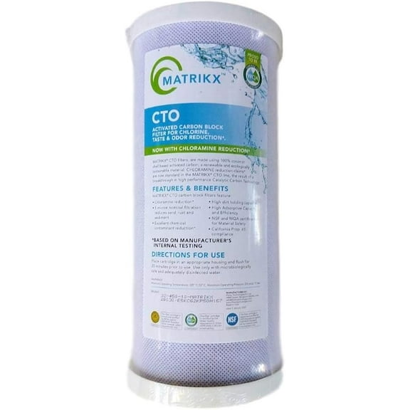 Matrikx 10 Full Flow CTO Carbon Block Filter now with Chloramine Reduction, 4.5 x 10, 32-450-10-MATRIKX