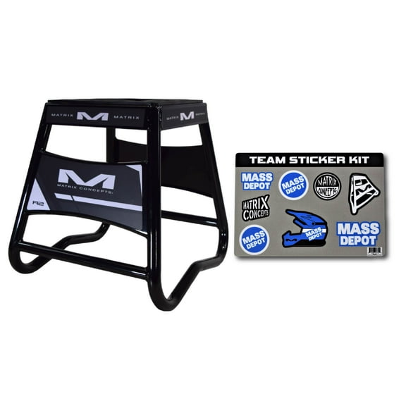 Matrix Concepts A2 Motocross Aluminum Motorcycle MX Black Stand w Sticker Kit