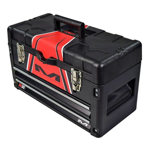 Matrix Concepts M31 Worx 2 Drawer Portable Tool Box (Black/Red) M31-402