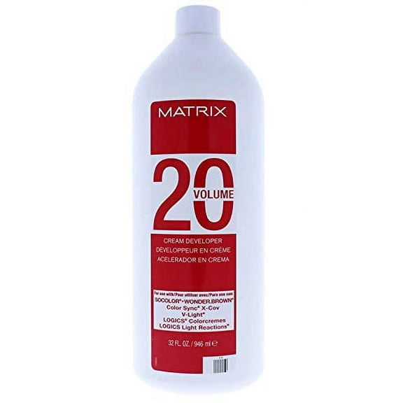 Matrix Cream Developer (w/Sleek Tint Brush) Haircolor Dye Univeral Creme Developer Peroxide Hair Color for SoColor, Color Sync, So Color (20 Volume / 6% - 16 oz)