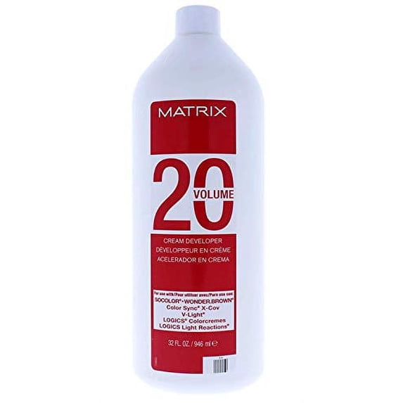 Matrix Cream Developer (w/Sleek Tint Brush) Haircolor Dye Univeral Creme Developer Peroxide Hair Color for SoColor, Color Sync, So Color (20 Volume / 6% - 32 oz)
