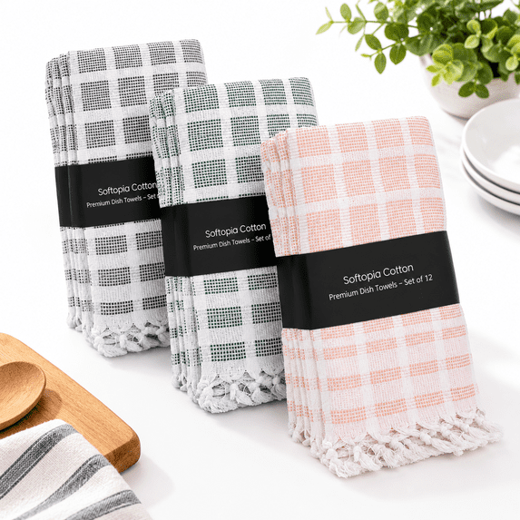 Matrix Dobby Kitchen Towels Set Of 12 Tonbo Pack 16