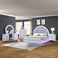 thumbnail image 1 of Matrix Furniture Perla Modern Style 5PC King LED Vanity Bedroom Set Made with Wood in white, 1 of 5