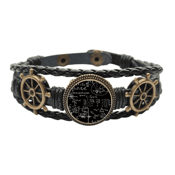 Matrix Mathematical Formulas Science Calculus Leather Braided Ocean Bracelet Wristband