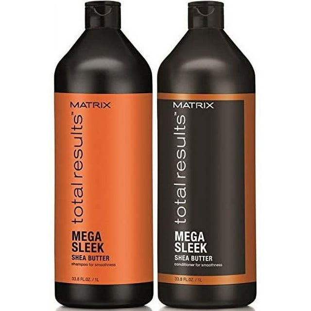 Matrix Mega Sleek Shampoo and Conditioner Liter Duo for Smoothness with ...
