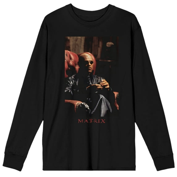 Matrix Morpheus Men's Black Long Sleeve Shirt-XL