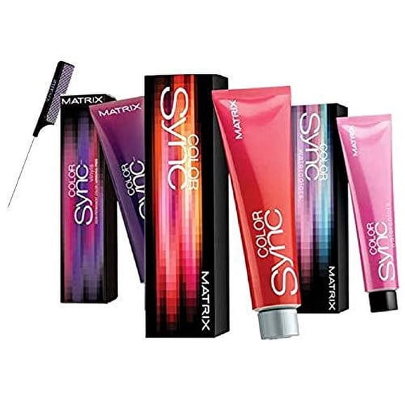 Matrix Original Colorsync COLOR SYNC Ammonia-Free DEMI-PERMANENT Hair Color (w/Sleek Steel Pin Rat Tail Comb) Haircolor Dye (HDCR Copper Red)