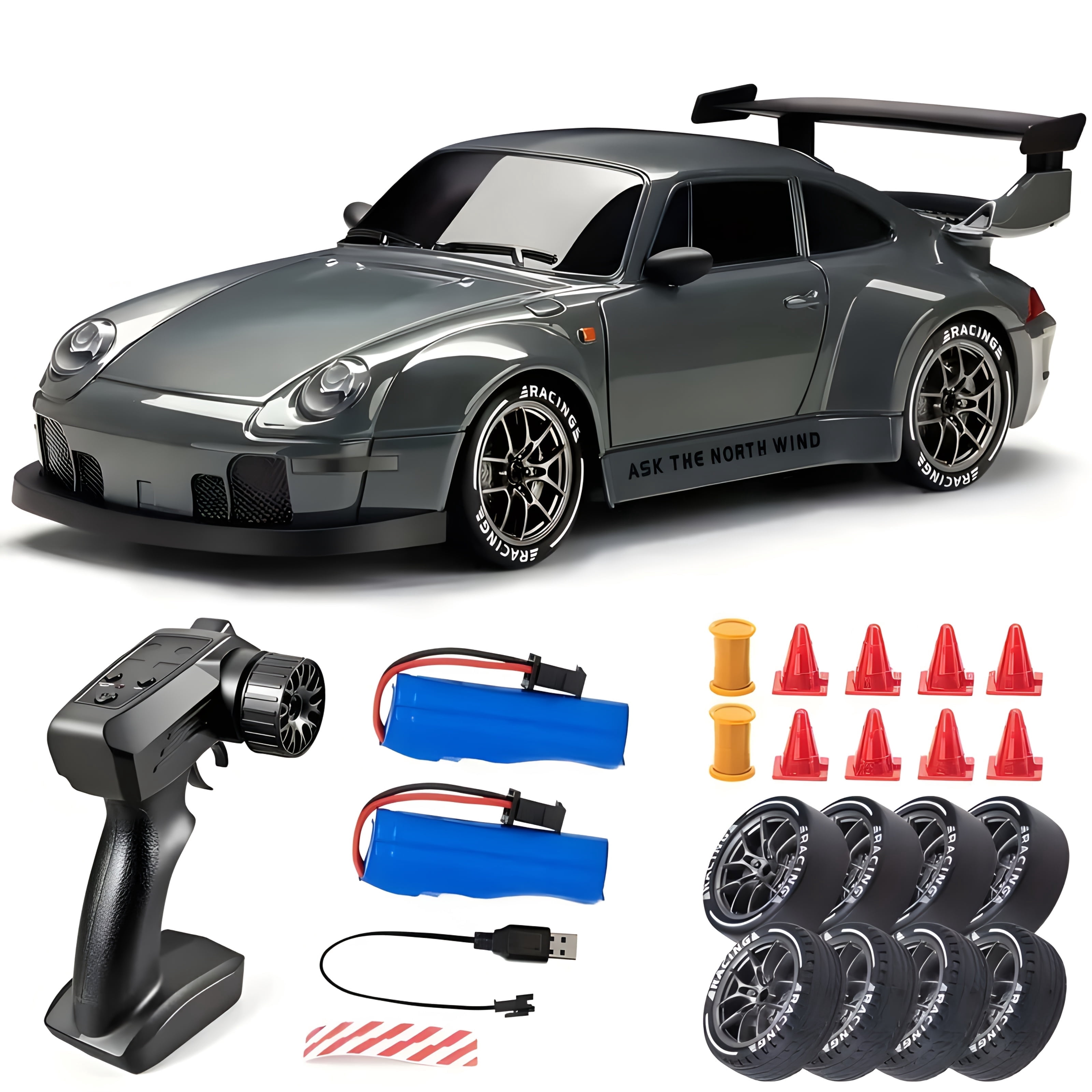 TXT-MATRIX 1:24 Scale 4WD RC Drift Car with Remote, Lights, Tires and ...