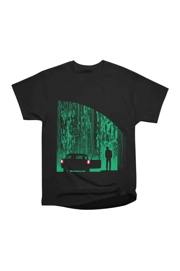 Matrix Raining Bridge Scene Neo Car Rain T-Shirt Tee Gift For Him Merch For Her Apparel Fo