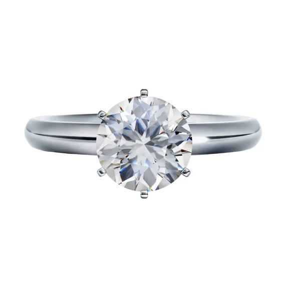 Matrix Round CZ Solitaire Engagement Ring - 2.00ct (8.0mm) Size 12