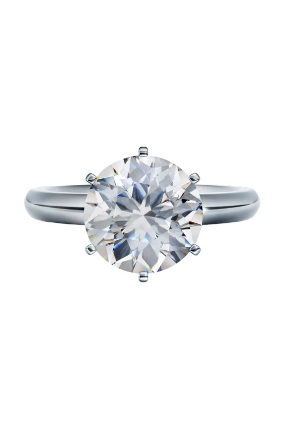 Matrix Round CZ Solitaire Engagement Ring - 4.00ct (10.0mm) Size 7