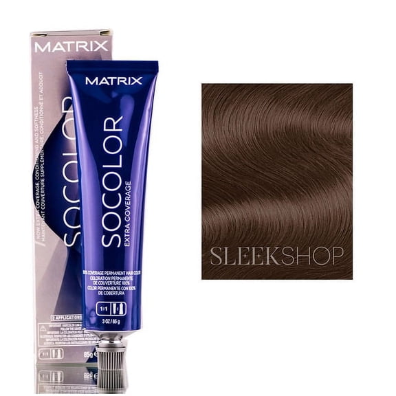 Matrix SoColor EXTRA COVERAGE, Full 100% Grey Coverage Permanent Cream Hair Color Dye, 506N, Light Brown Neutral Extra Coverage, Pack of 3 w/ Sleek Teasing Comb