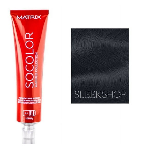 Matrix SoColor Permanent Blended Collection Cream Haircolor, 1N, Black Neutral, Pack of 1 w/ Sleek Teasing Comb