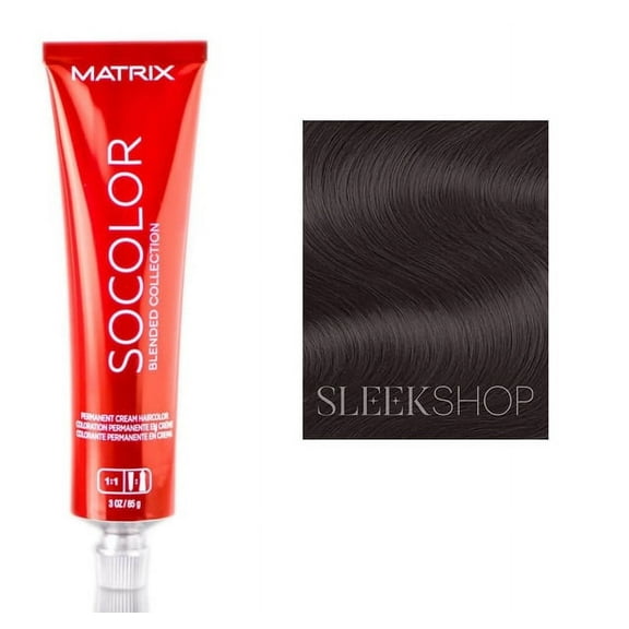 Matrix SoColor Permanent Blended Collection Cream Haircolor, 2N, Natural Black Neutral, Pack of 1 w/ Sleek Teasing Comb