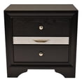 thumbnail image 1 of Matrix Traditional Style 2 Drawer Nightstand In Black Color made with Wood, 1 of 6