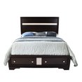 Matrix Traditional Style Queen Size Storage Bed Made With Wood In Black