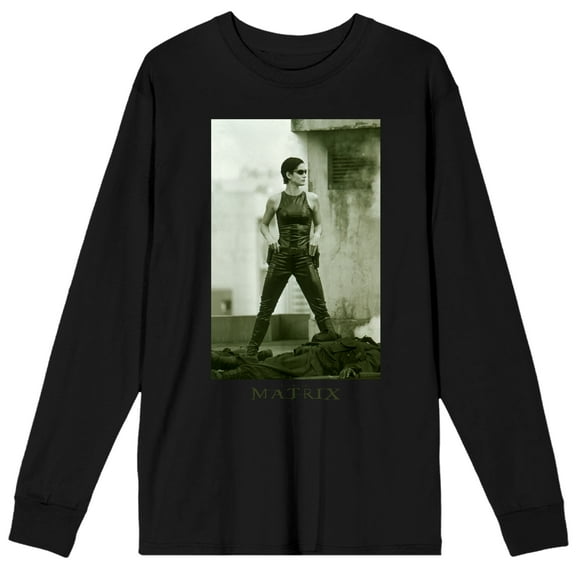 Matrix Trinity Character Men's Black Long Sleeve Shirt-Small
