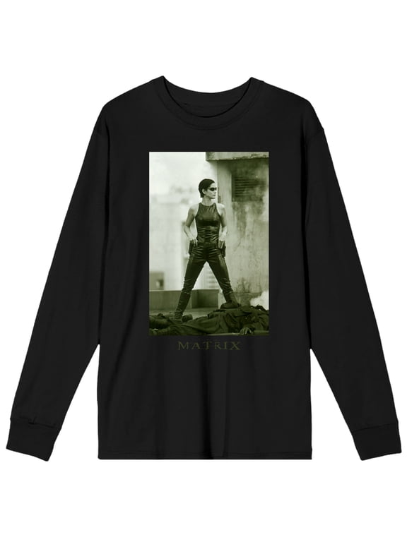 Matrix Trinity Character Men's Black Long Sleeve Shirt-Small