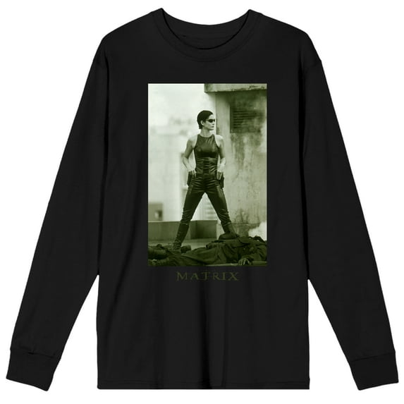 Matrix Trinity Character Men's Black Long Sleeve Shirt-XL