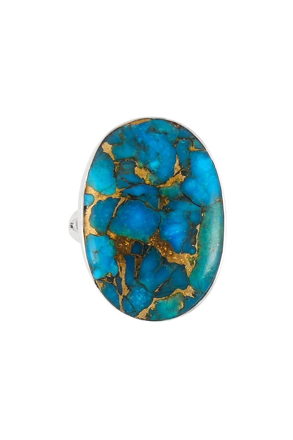 Matrix Turquoise Jewelry Ring for Women Sterling Silver 925 | Turquoise Network | R2260-C84-11