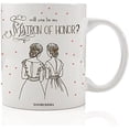 thumbnail image 1 of Matron of Honor Gifts, Will You Be My Matron of Honor? Mug, Wedding Party Proposal Present Ask Best Friend Bride Idea for Sister Woman Women Girls 11oz Ceramic Coffee Cup DM0328_2, 1 of 4