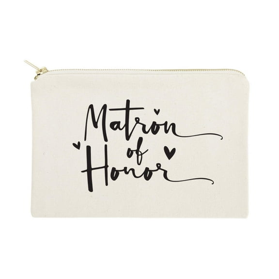 Matron of Honor Cotton Canvas Cosmetic Bag