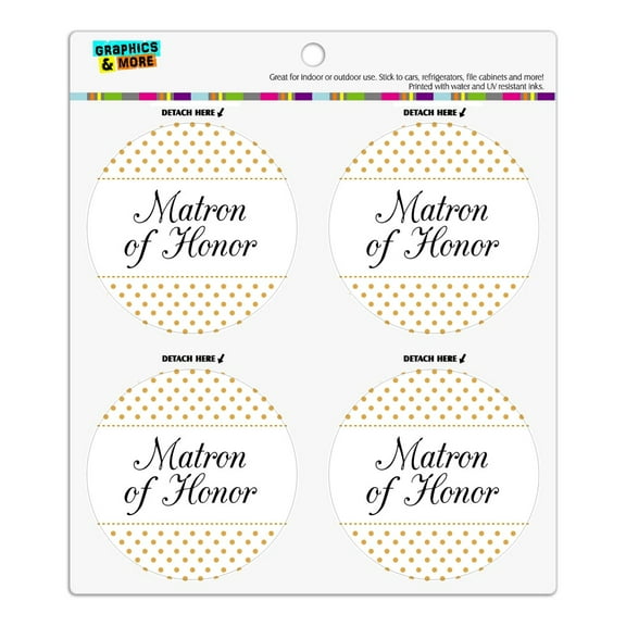 Matron of Honor Wedding Elegant Polka Dots Refrigerator Fridge Locker Vinyl Circle Magnet Set