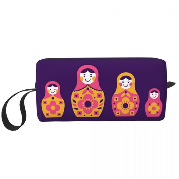Matryoshka Russian Nesting Doll Makeup Bag Travel Cosmetic Organizer Kawaii Pattern Storage Toiletry Bags Dopp Kit Box Case