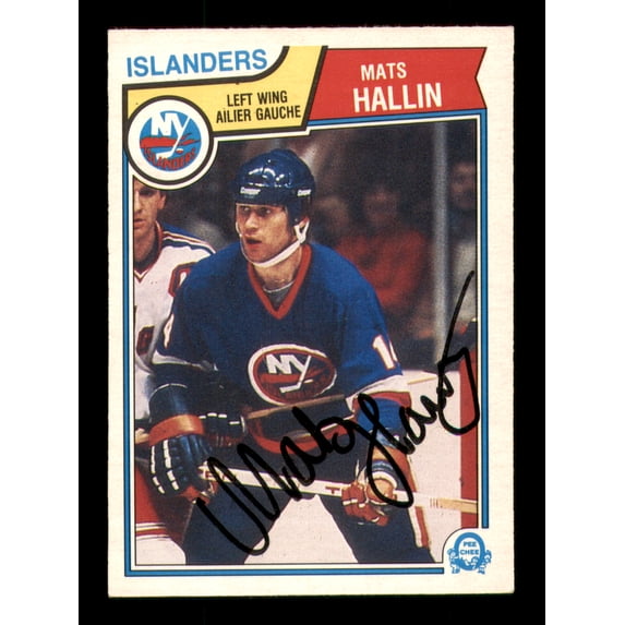 Mats Hallin Autographed 1983-84 O-Pee-Chee Card #8 New York Islanders SKU #251943