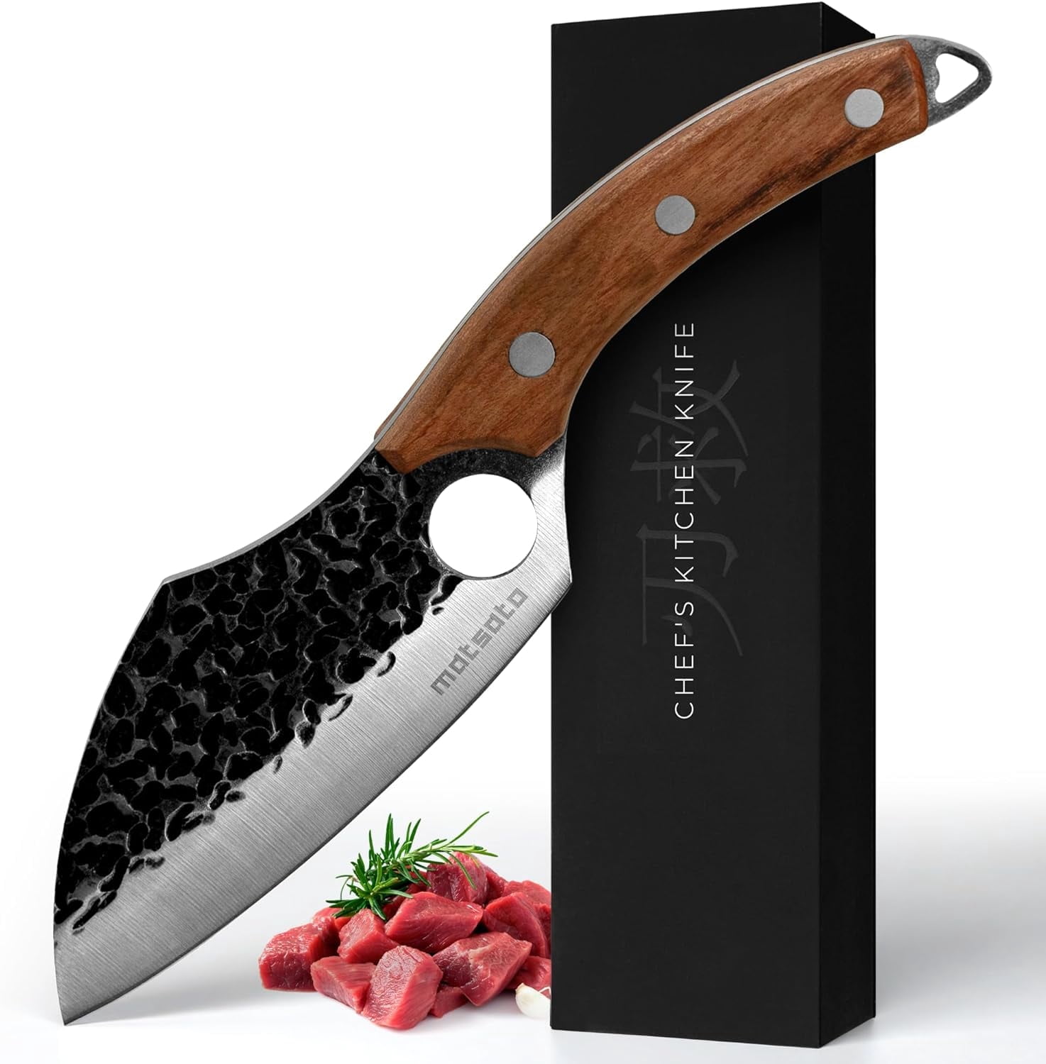 Matsato Chef Knife -  4.53 inches Japanese Steel Chefs Knife for Meat & Vegetables
