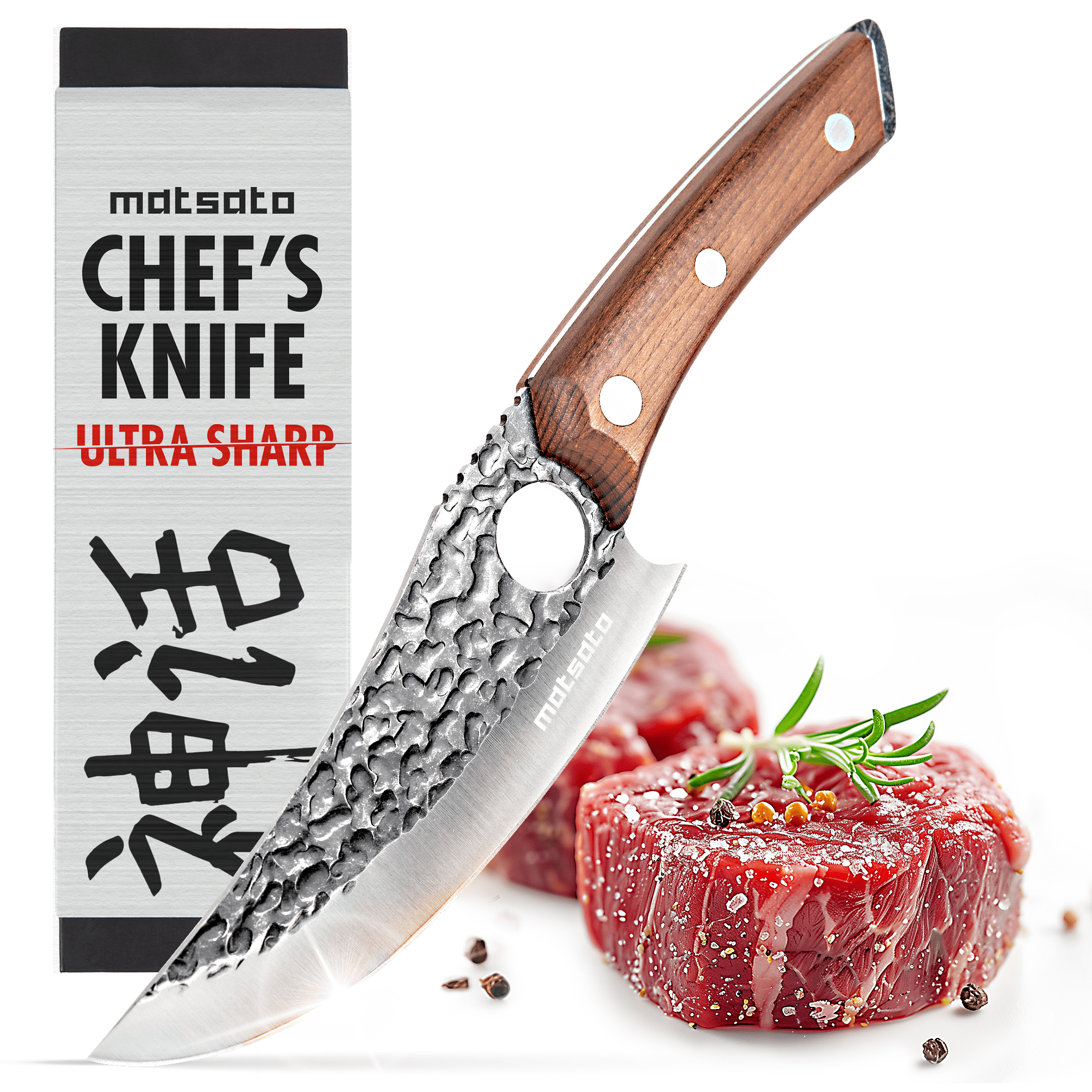 Free Shipping! Matsato Chef Knife for Cutting Boning Chopping with Balanced Stainless Steel Blade