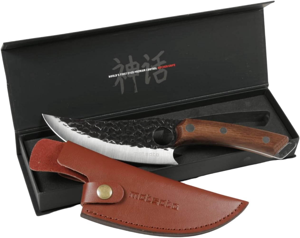 MASATO.C　① 805050 Matsato® Perfect Kitchen Knife & Premium Leather Sheath - 11 in