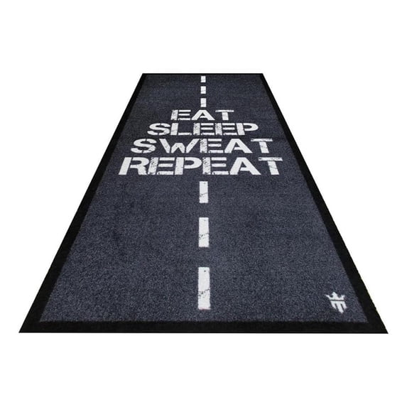 Matsmiths Eat Sleep Sweat Repeat Cycle Exercise Mat Large in Gray