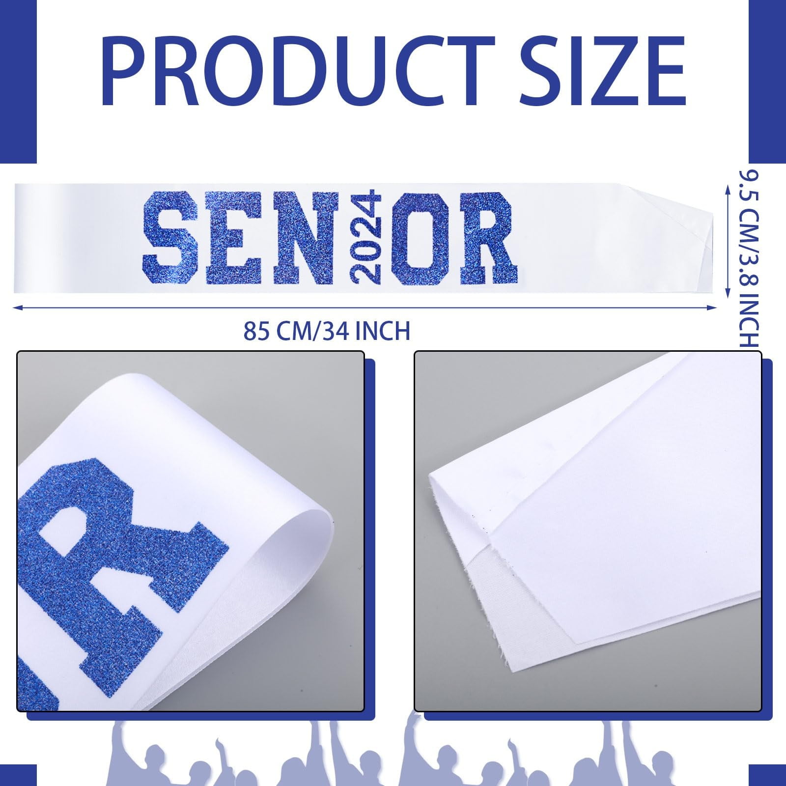 Matsui Senior 2026 Satin Sashes with Glitter Letters Cheerleader Sash ...