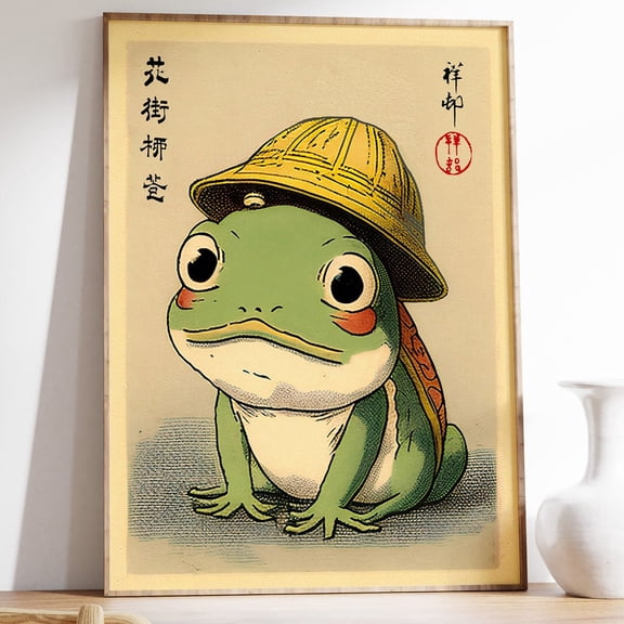 Matsumoto Hoji Japanese Frog Art Print Funny Animal Decor