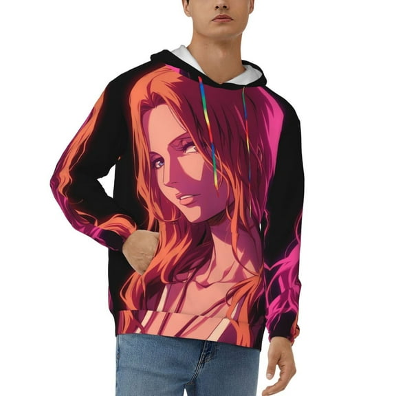 Matsumoto Rangiku Men's Hoodie Graphic Printed Long Sleeve Drawstring Hooded Sweatshirt Unisex Adult Pullover Tops Outerwear