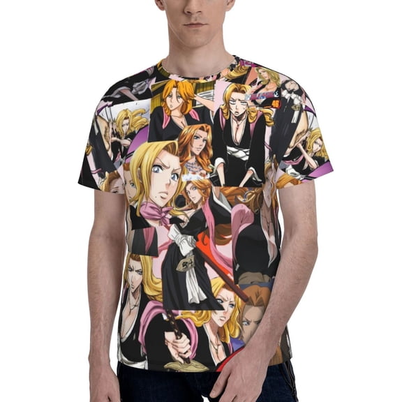Matsumoto Rangiku Men's T-Shirt Graphic Print Crew Neck Unisex Short Sleeve Hip Hop Adults Tees Top Streetwear
