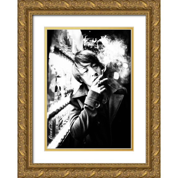 Matsunaga, Toru 11x14 Gold Ornate Wood Framed with Double Matting Museum Art Print Titled - Smoking