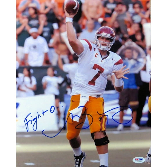 Matt Barkley Signed Autographed 11X14 Photo USC Trojans "Fight On" PSA S37126