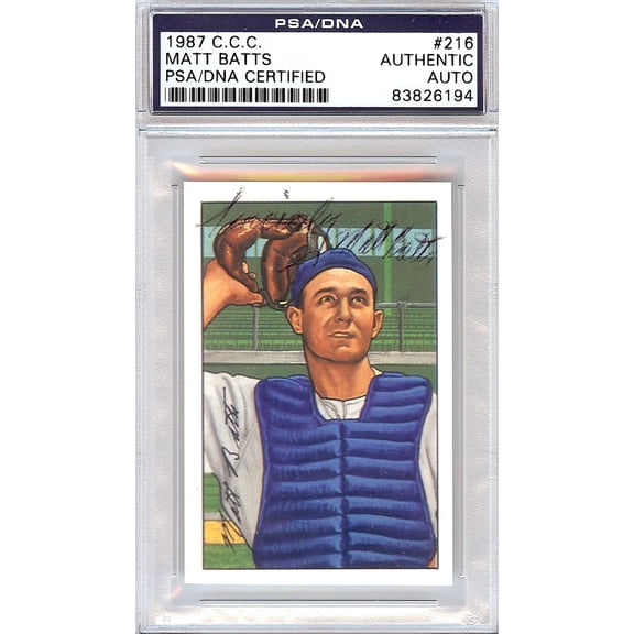 Matt Batts Autographed 1952 Bowman Reprints Card #216 Detroit Tigers PSA/DNA #83826194